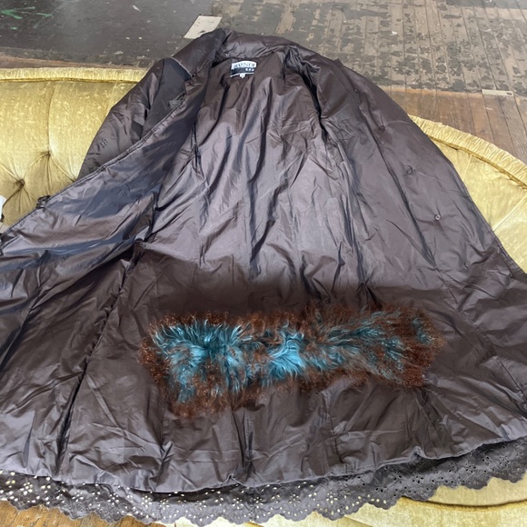 Vintage Expresso Brown Eyelet detailed coat - Picture 12 of 14